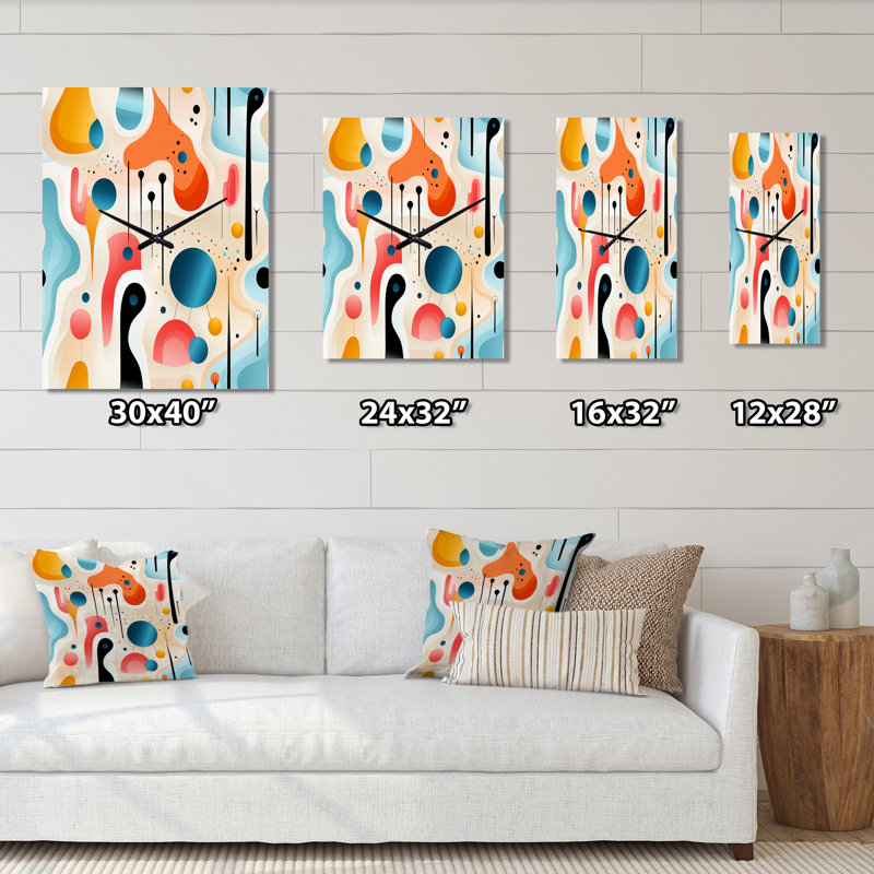 Horloge murale Mid Century, Grand