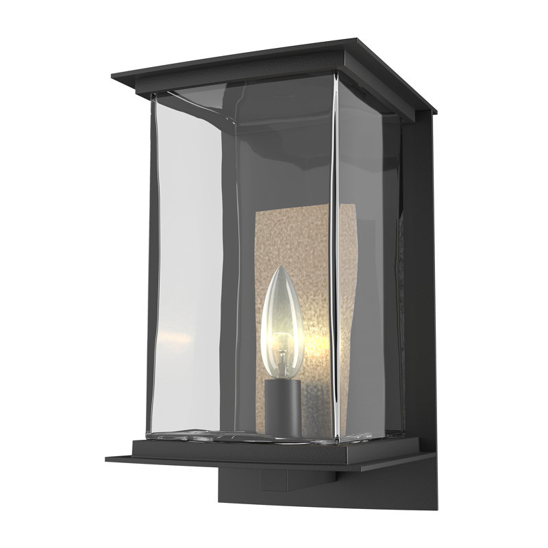 Kingston 7" Outdoor Wall Lantern, Translucent Soft Gold, Coastal Black, 12.1'' H X 7'' W X 7.2'' D