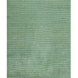 Modern Tibet Hand Knotted Striped Area Rug in Green