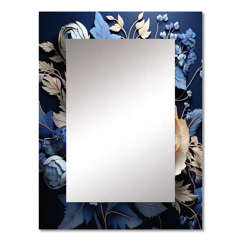 Ranunculus Bouquet I - miroir décoratif Ranunculus, miroir mural traditionnel, impression d'art en métal, 32 po x 24 po