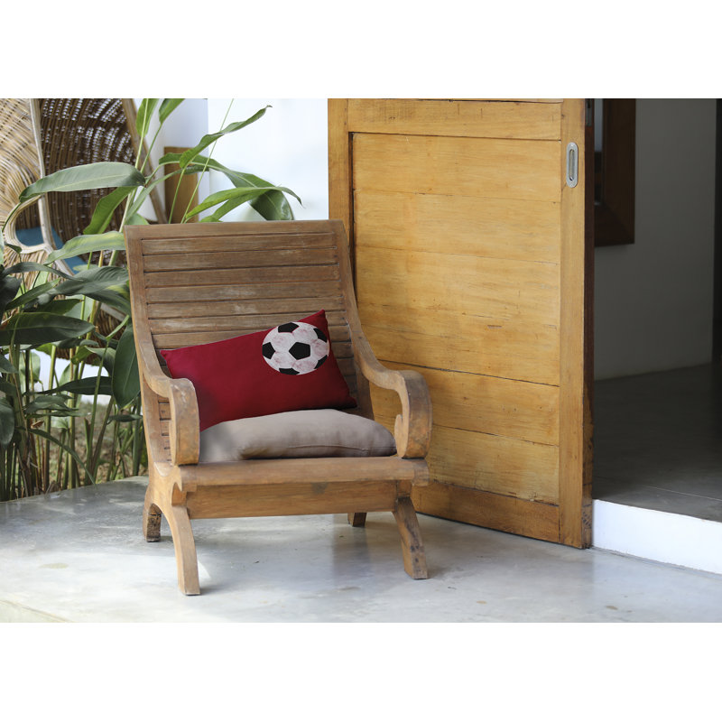  Coussin lombaire d'extérieur Soccer Ball, Rouge