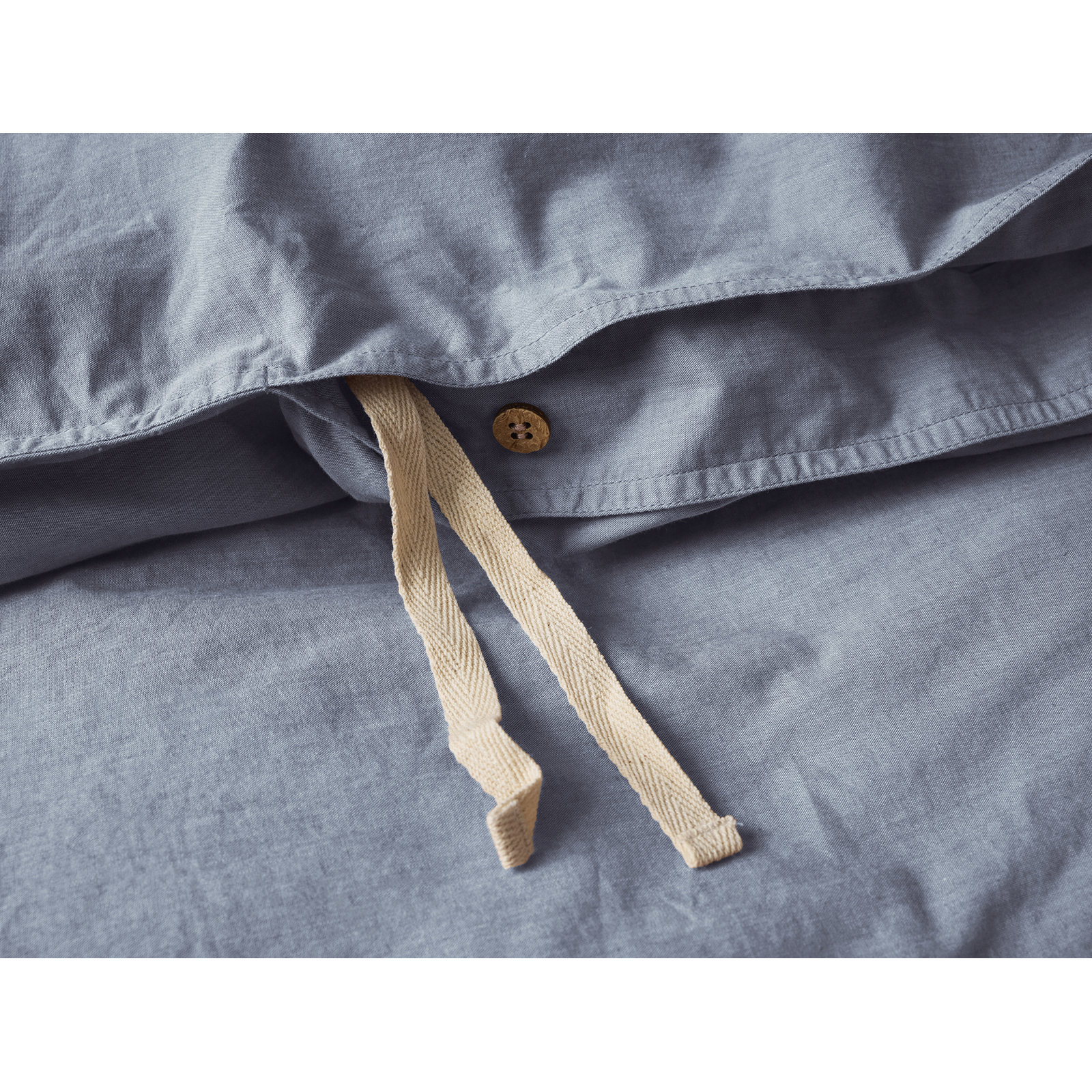 Organic Cotton Percale Duvet Cover, Twin Duvet Cover, Indigo Chambray