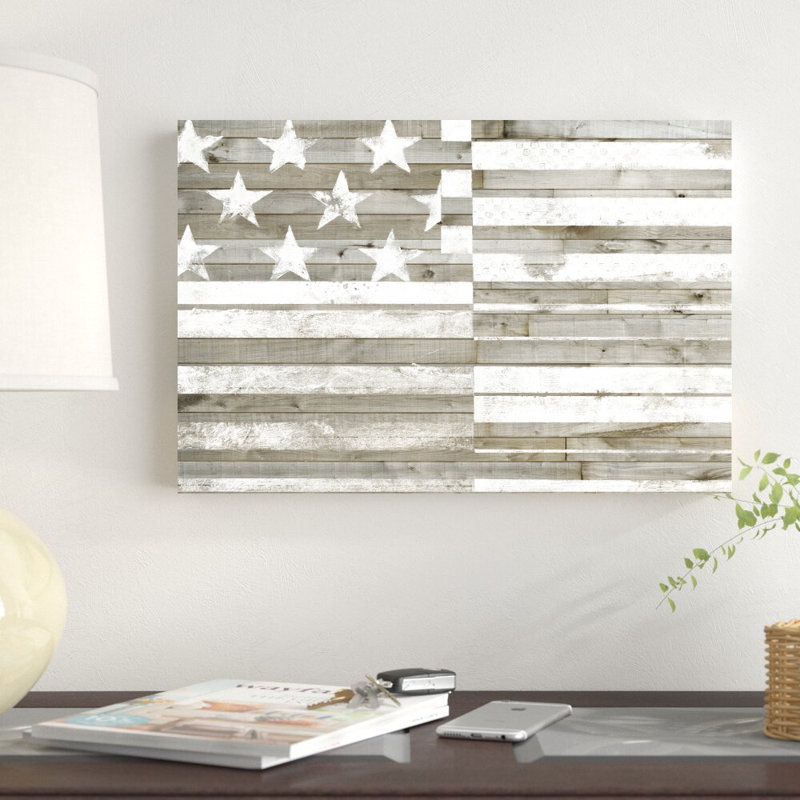 «Americana Flag» par Studio W, reproduction sur toile tendue, H 12 po x l 18 po