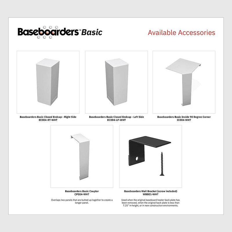 White Steel Slip-On Baseboard Heater Cover Coupler