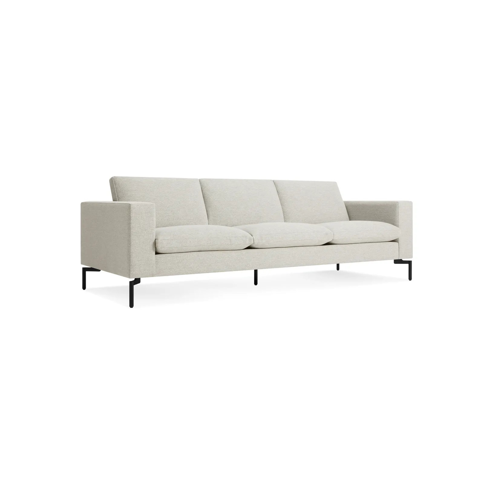 New Standard Upholstered Sofa, Black, 32" H x 92" W x 35" D, Maharam Mode in Clavicle Polyester Blend
