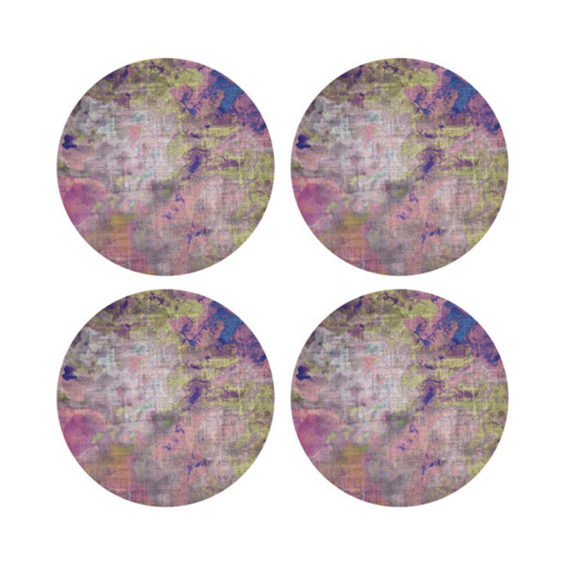 Impressionism Vegan Leather Round Placemats, Fressia