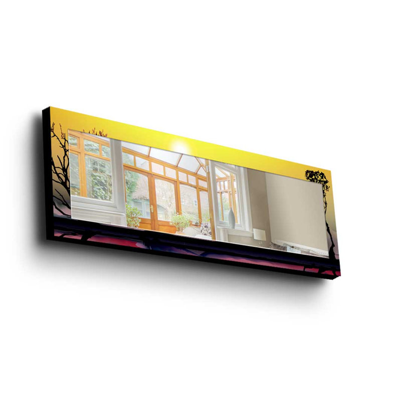 Élégant miroir décoratif avec cadre 100% bois de pin, 15,7 po x 47,2 po | Miroir en verre véritable (épaisseur: 0,2 pouce) | Peinture sur tissu élégante | Idéal pour le salon, la chambre à coucher et le vestibule