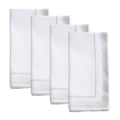Elegant Embroidery Detail Napkin (Set of 4)