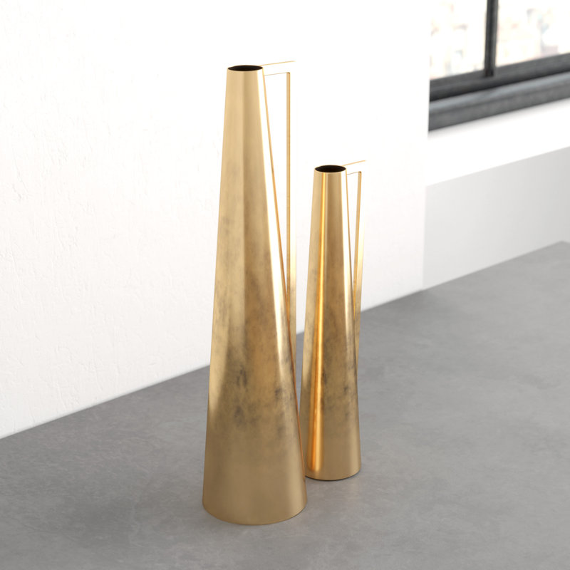 Fratar Iron Floor Vase, Gold