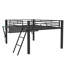 Gaming Mid Loft Bed With Desk, LED-1531518506