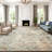 Modern Abstract Non Slip Washable Area Rug (Orange)-1239335727