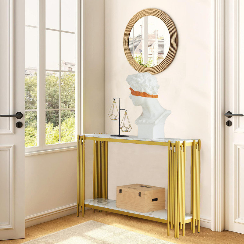 Fahrettin 49 " W Console Table, Gold