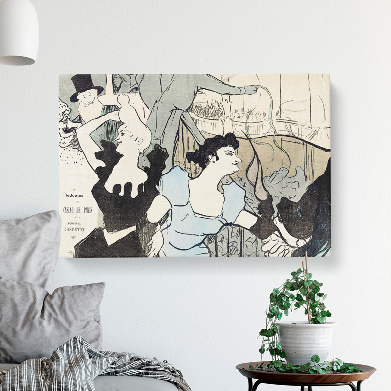 Casino In Paris by Henri De Toulouse-Lautrec - Wrapped Canvas Painting, 35cm H x 50cm W x 3cm D