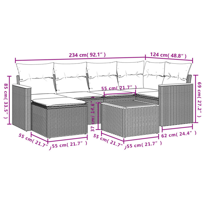 Ensemble de canapé de jardin Vidaxl beige