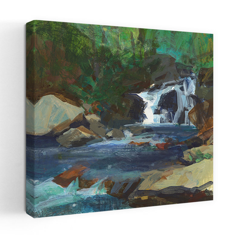 Mélodie des chutes, art contemporain de la nature abstraite, H 18 po x l 18 po