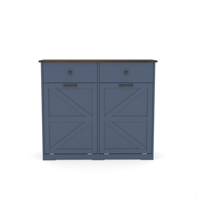 Double Tilt Out Trash Cabinet For 20 Gallon Trash Cans, Free Standing Recycling Cabinet