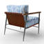 Chaise d'appoint abstraite - Fauteuil bleu à rayures bleues-1172602811