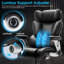 Fauteuil de bureau Big & Tall 500 lb, fauteuil inclinable ergonomique avec support lombaire réglable, accoudoirs rabattables et siège large - Fauteuil en cuir robuste pour bureau personnel, noir