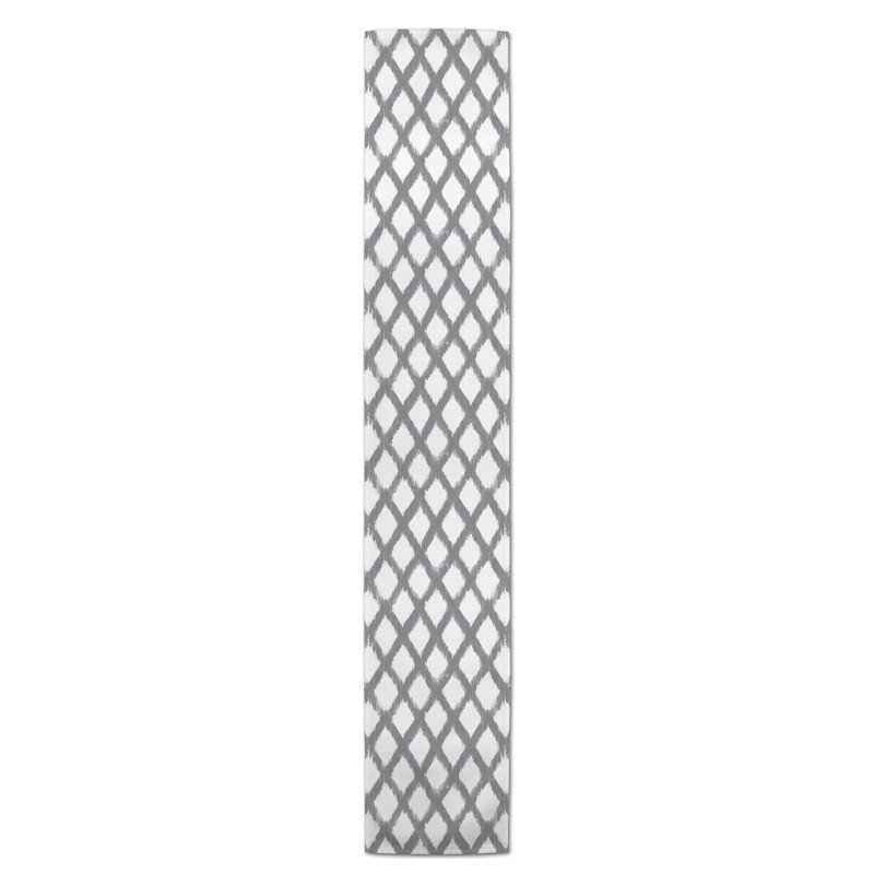 Koziol Geometric Table Runner, Gray, 72" L x 16" W, Geomatric