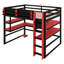 Lit mezzanine avec bureau, support de rangement latéral, tablettes multiples-929341874
