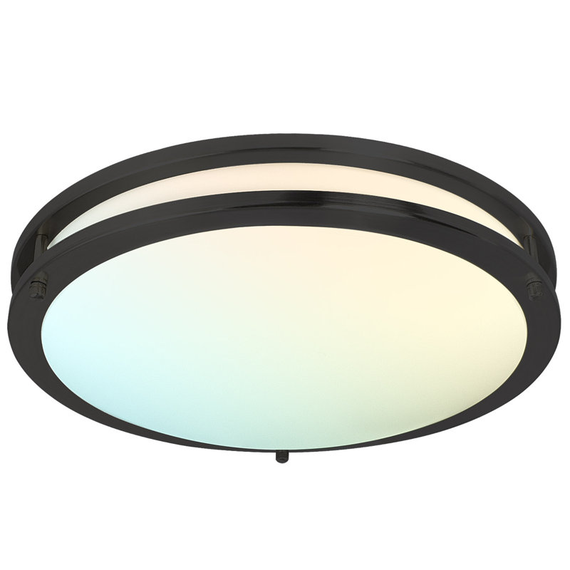 Plafonnier encastré Eryx, H 16 po x l 16 po x P 4,25 po, Noir