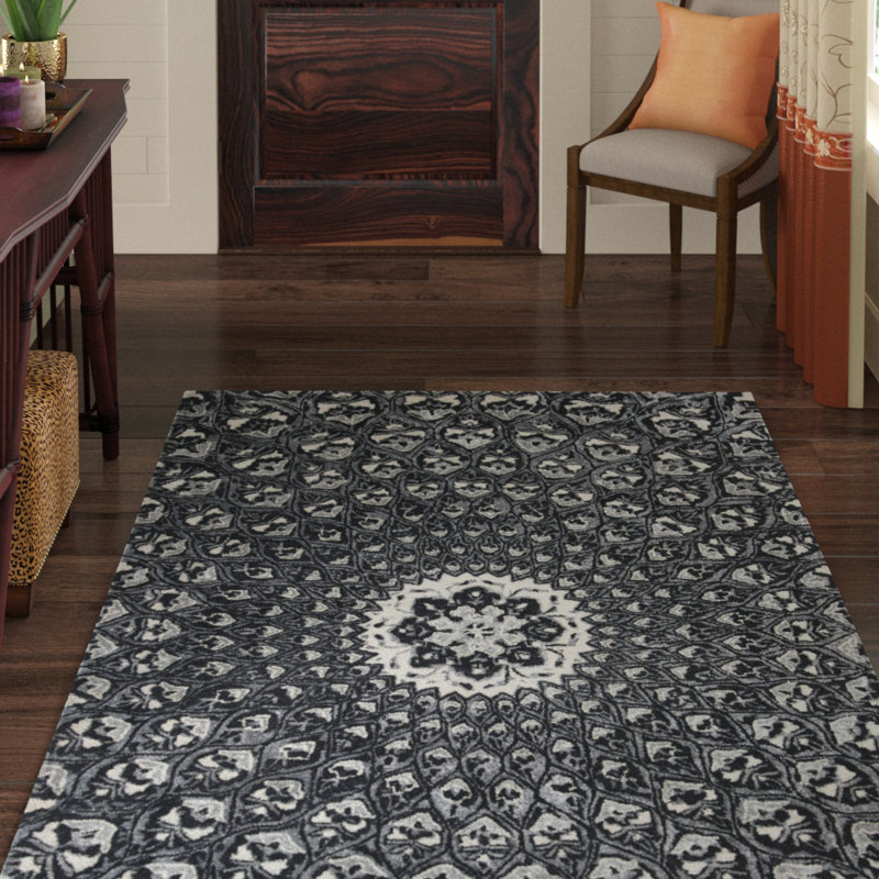 Tapis en viscose de laine et de bambou 0,6 touffeté à la main Orta, Rectangle 4 pi x 6 pi