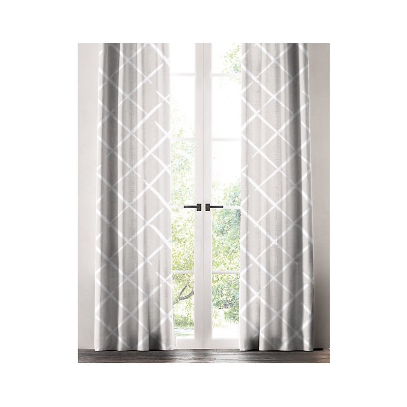 Room Darkening Curtain, 50" W x 96" L, Indigo/White