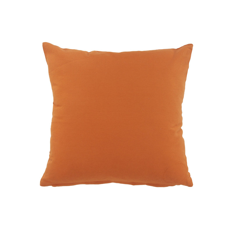 Square Solid Color Textured Cotton Throw Pillow Cover, Polyester/Polyfill