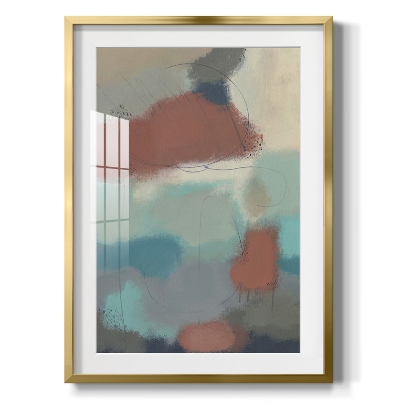 Flottant par II - impression encadrée, H 28,5 po x l 20,5 po, Doré