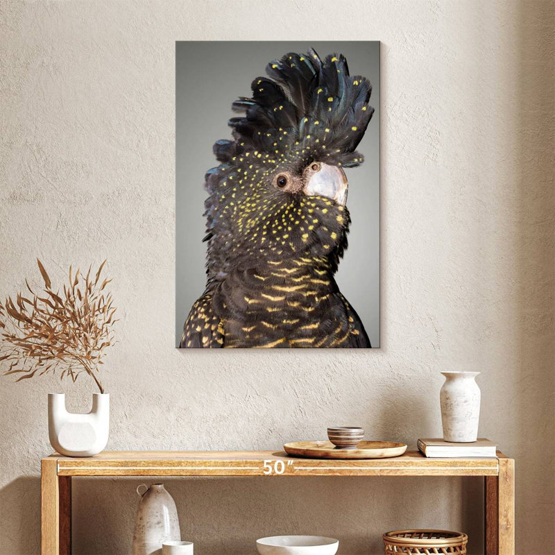 Brampt Black Cockatoo Head, 36" H x 24" W