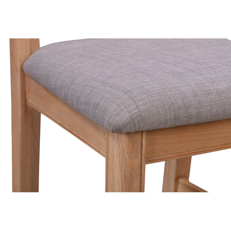 Layton 43cm H Polyester Blend Upholstered Cross Back Dining Chair, Washed Oak