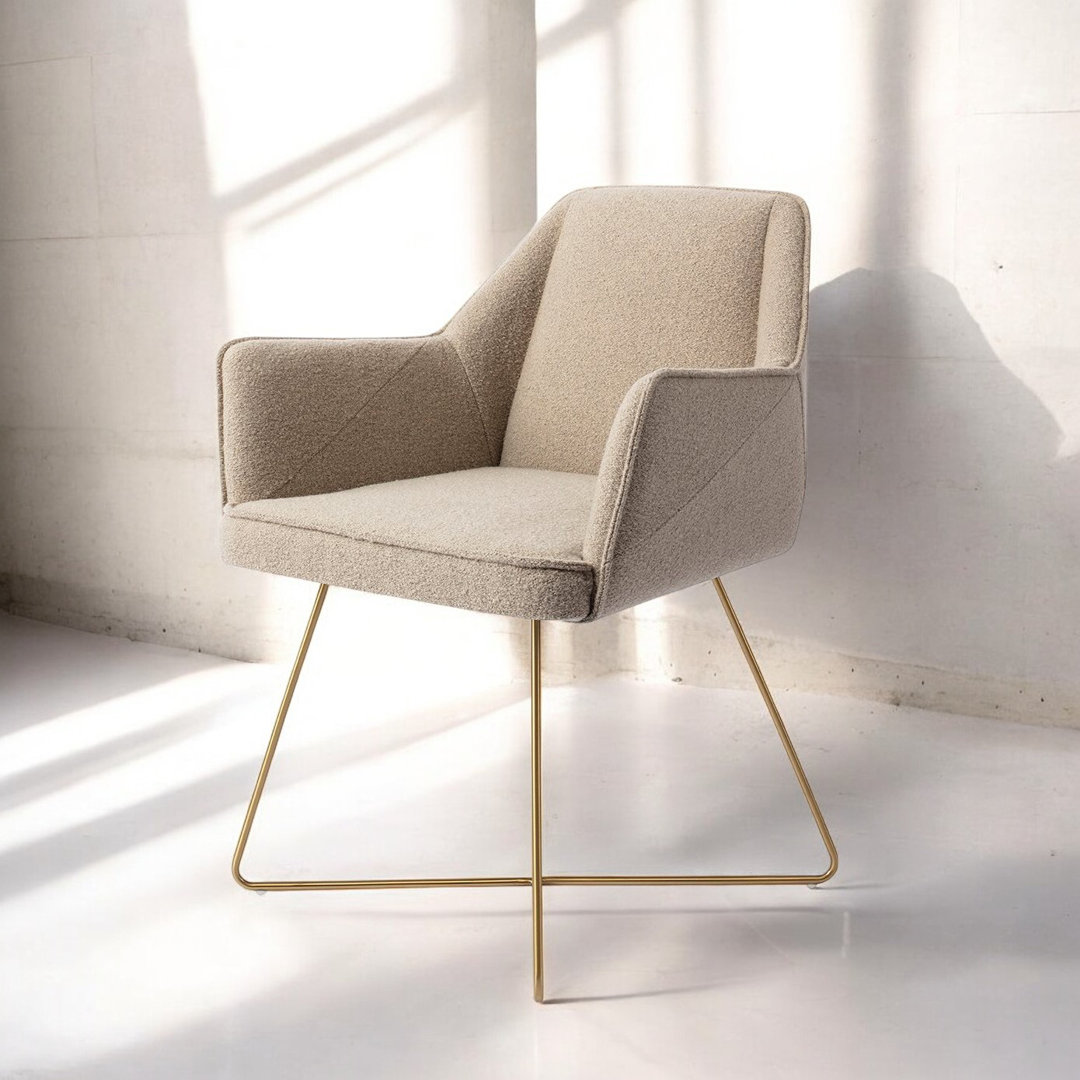 Dazja Polyester Upholstered Metal Armchair