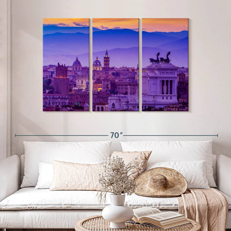 Sirci Rome en mauve, H 32 po x l 50 po