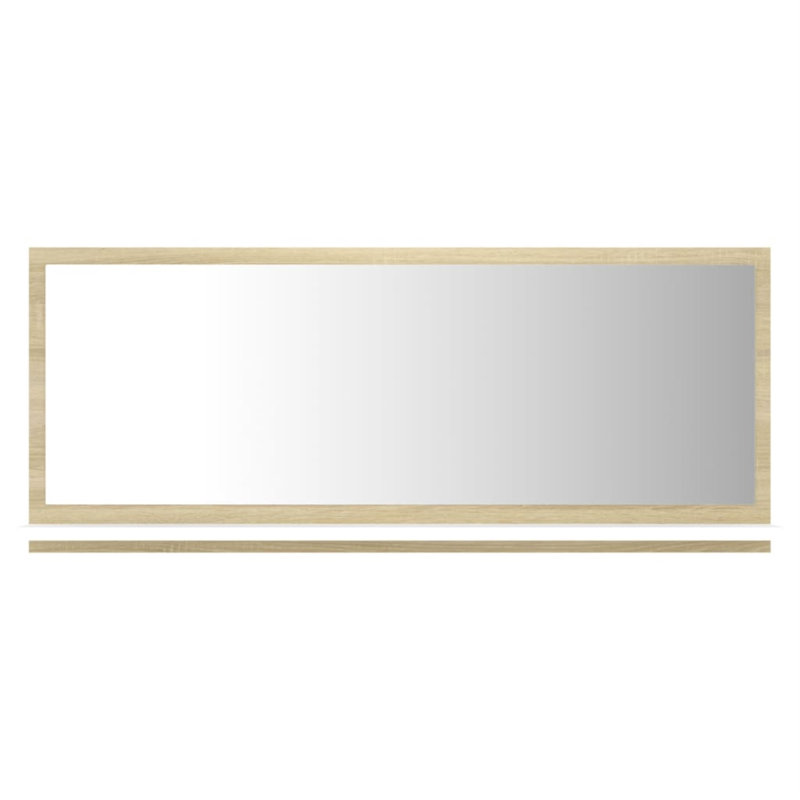 Miroir de salle de bain, Blanc / Chêne de Sonoma, 14.6" x 35.4"