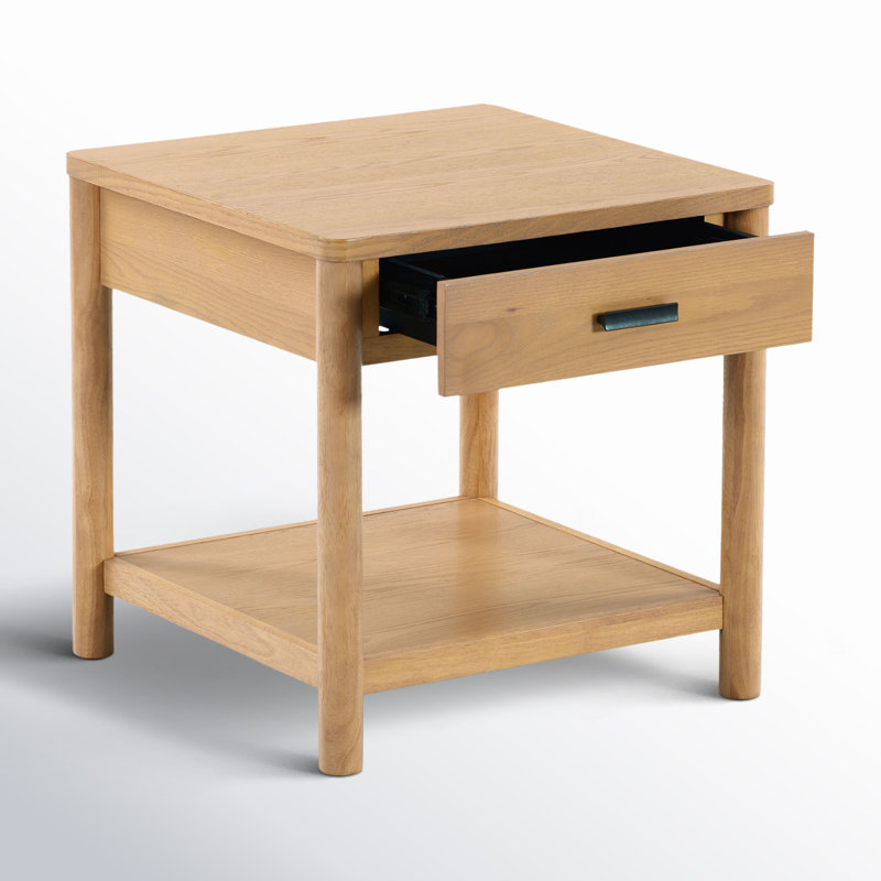 Jaylessa Wood 1 Drawer End Table, Natural
