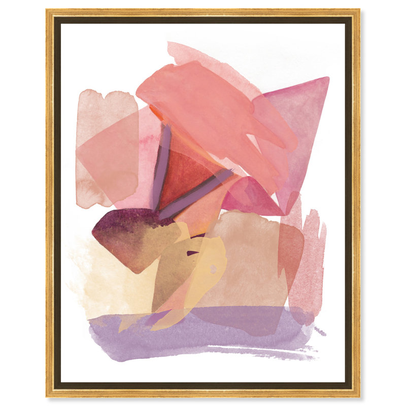 «My Today», Art abstrait, Cadre doré, H 21 po x l 17 po