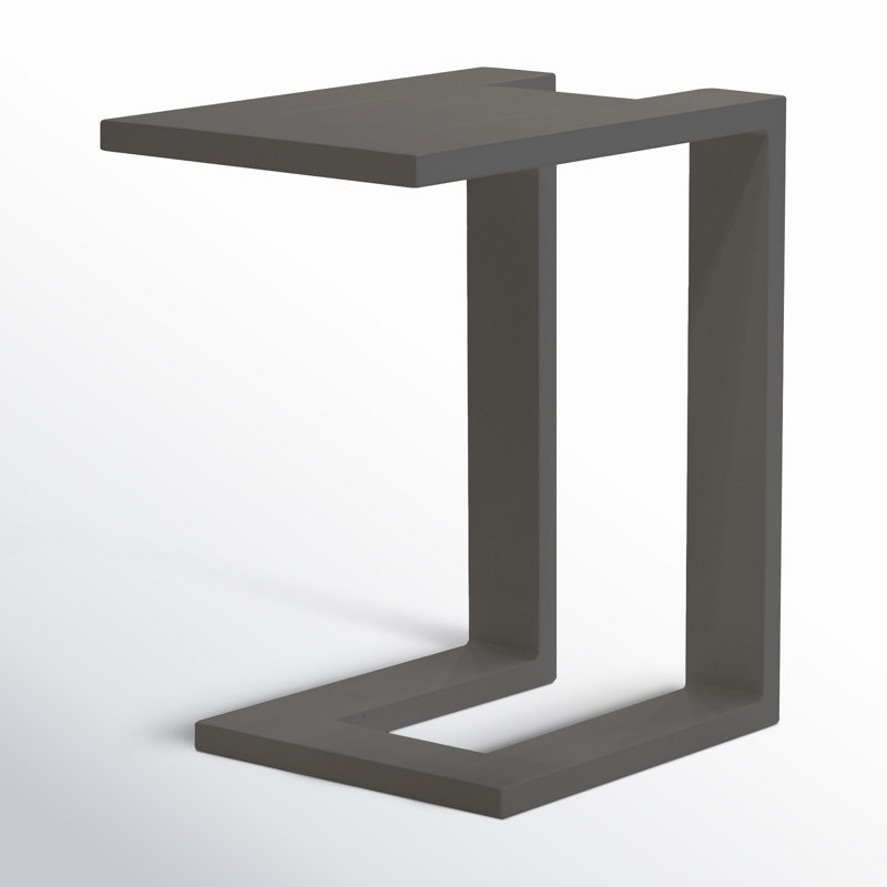 Table d'appoint en aluminium Marselia, Gris