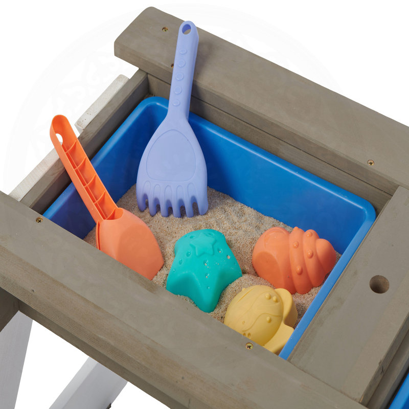 Versatile Wooden Kids Outdoor Activity Table with Umbrella and Multiple Functions