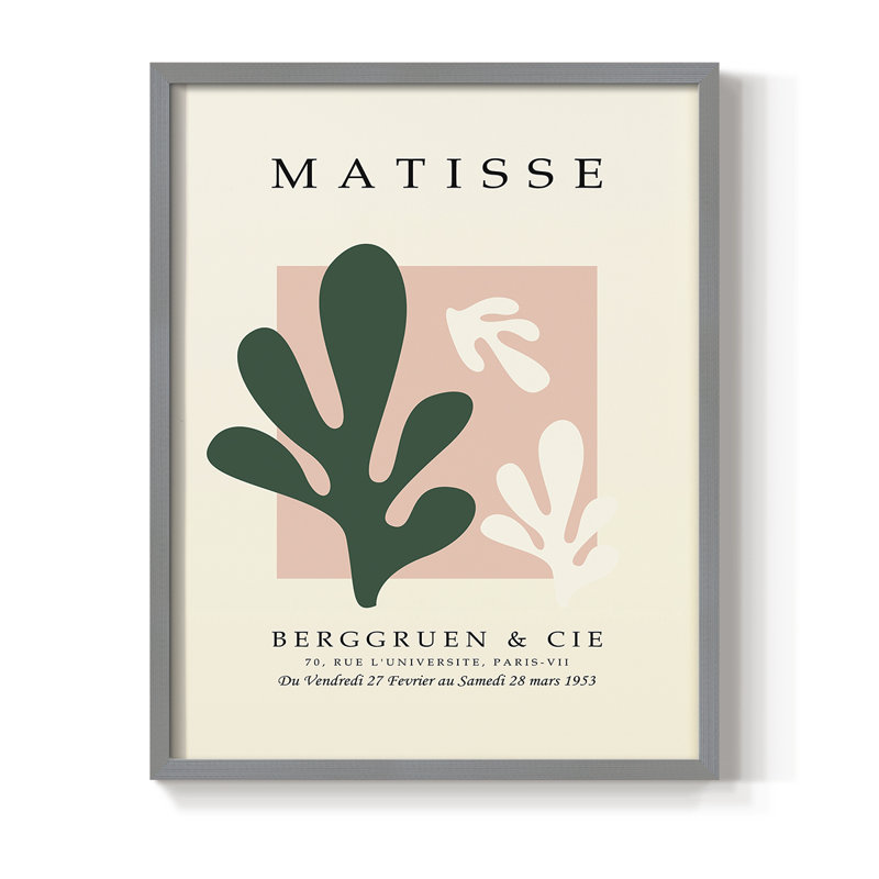 Matisse CDLXXVIII Framed Print Framed Print - Solid Wood, 11" H x 9" W, Gray