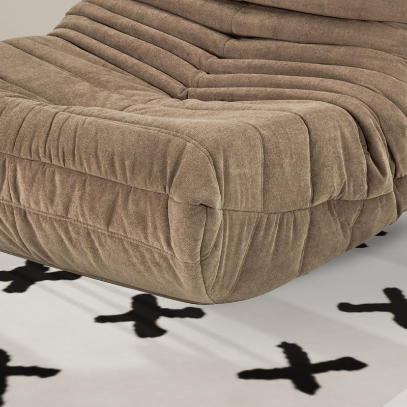 Fauteuil à billes et méridienne, Velours brun
