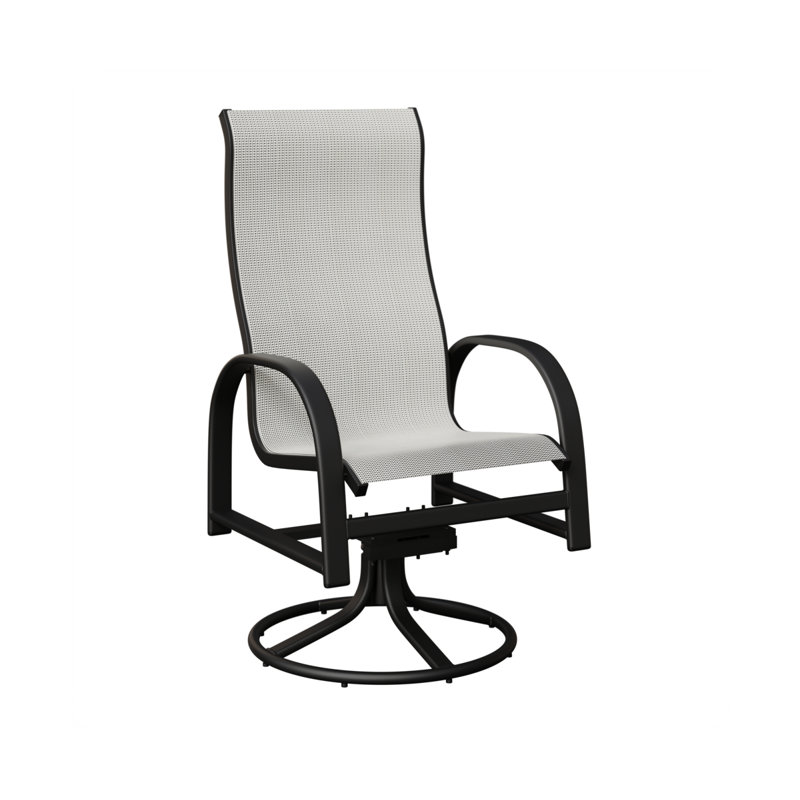 Chaise de salle à manger pivotante Amma, Noir luxe, Aluminium noir mat