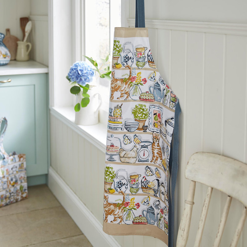 Pantry Cats Floral Cotton Bib Apron
