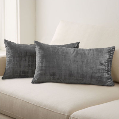 Housse de coussin rectangulaire en velours texturé