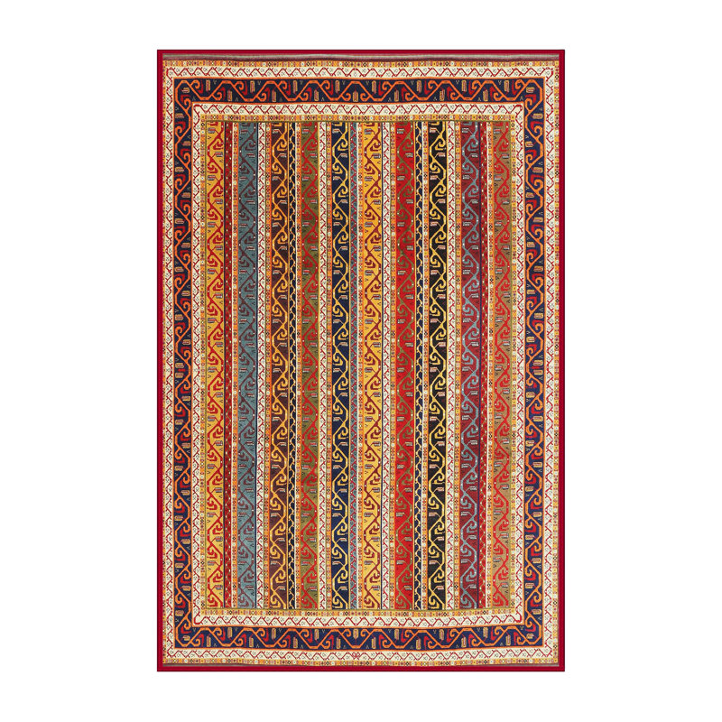 Tapis brun/beige/orange contemporaine, Rectangle 4 pi x 6 pi