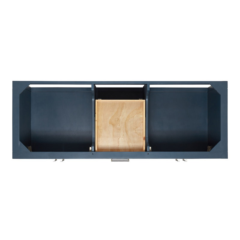 Magnolia Bath Vanity Oval Basin, Midnight Blue, Carrara White Marble, Rectangle 