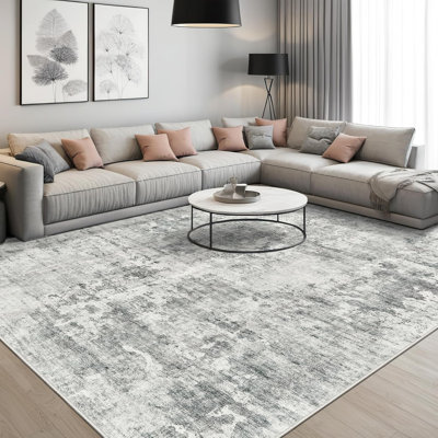 Tapis lavable moderne antidérapant (gris)