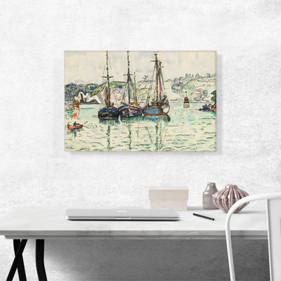 Trois voiliers par Paul Signac - reproduction d'art sur toile tendue