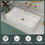 Lavabo de salle de bain vasque rectangulaire en céramique blanche 24 po Beslend