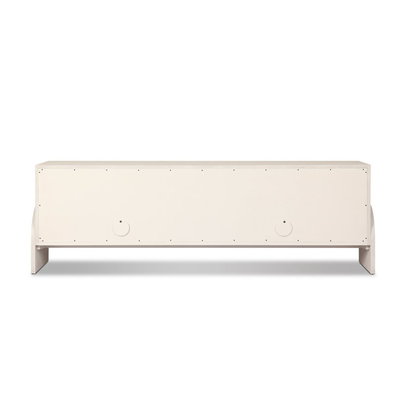 Cressida Media Console-Ivory Painted Linen, Ivory Painted Linen