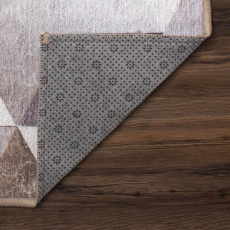 GeoSync Dark Gray Washable Flatweave Runner Rug 2.5'x7'
